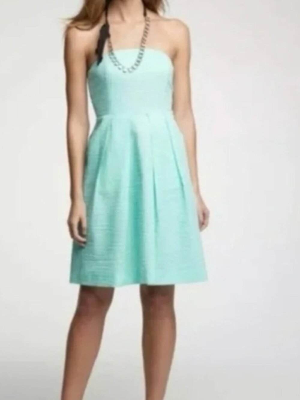 J. Crew Mint Lorelei Green Strapless Dress cotton silk size 0